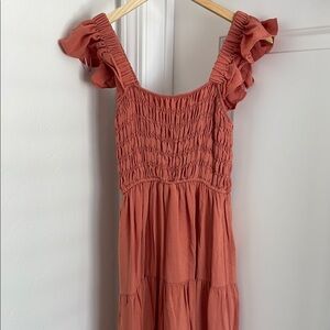 EUC By The River Ruffled Sleeve Tiered Maxi Dress